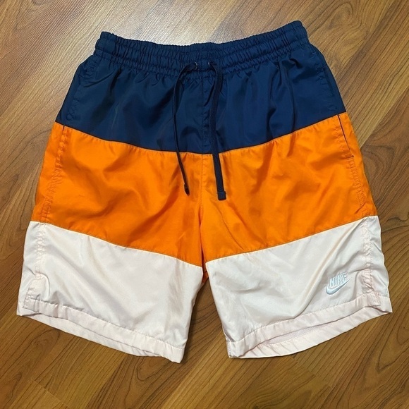NIKE tri tone color block classic mesh lined swim trunks swimming summer Small - Picture 5 of 16